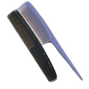 Vintage UNBREAKABLE Hair Comb Teasing Styling Rat Tail Plastic USA Purple Black